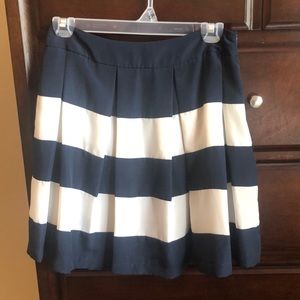 Navy and cream striped skirt